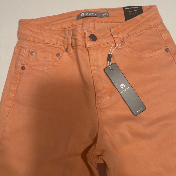 Mona High Rise Tractr Jeans Spanish Vanilla Denim Skinny Crop Fray MSRP $90 (D4) - Picture 10 of 10